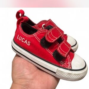 Converse Red Kids Sneakers with Velcro Straps